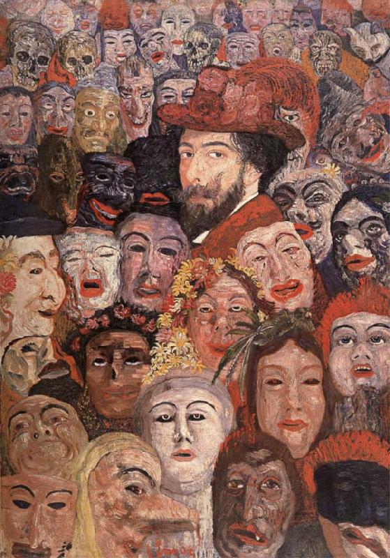 James Ensor Self-Portrait with Masks China oil painting art